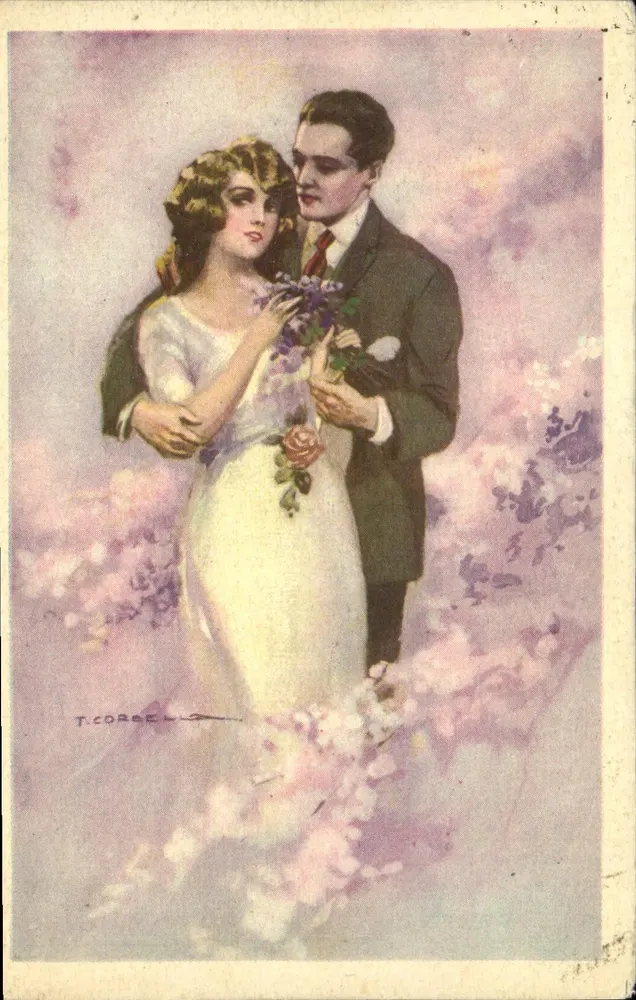 Neues Paar — Hochzeit — T. CORRELL, italienischer Verleger - Vorderseite