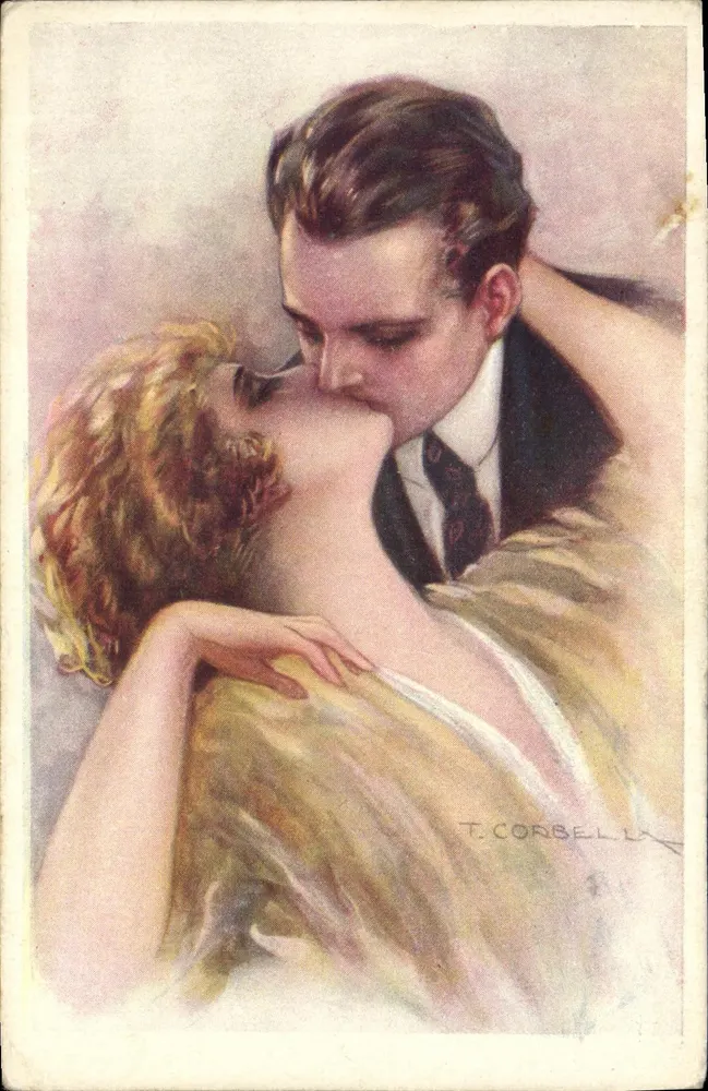 Ein Paar, das sich umarmt — Illustration von T. Corbella — Verlag Anna C. Gasperini, Mailand - Vorderseite