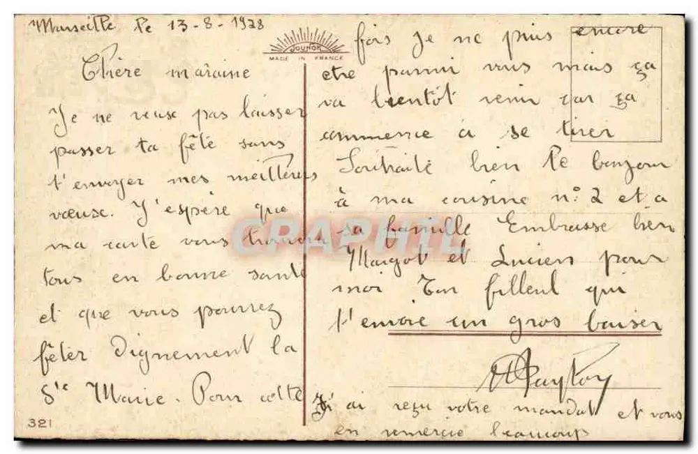 Arranjo de margaridinhas — Boa Festa — C. N. G. M. S. — n°321 - Verso