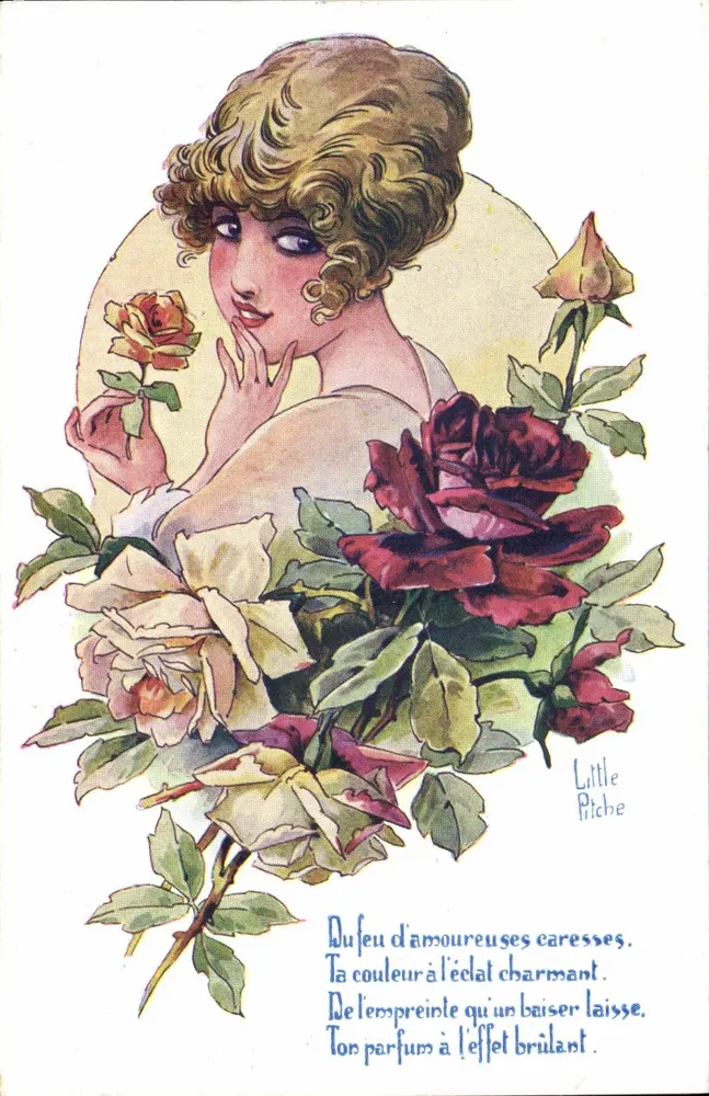 Frauen und Rosen — Gedicht — Little Pitche, n°631 - Vorderseite