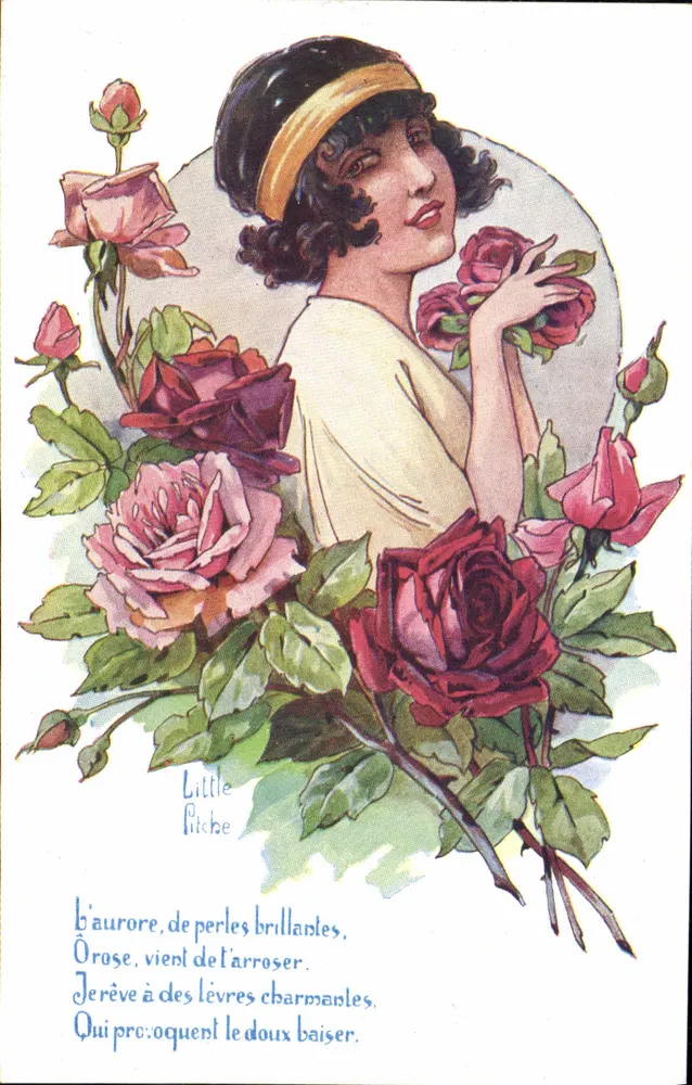 Frauen und Rosen — Gedicht — Little Pitché, n°633 - Vorderseite