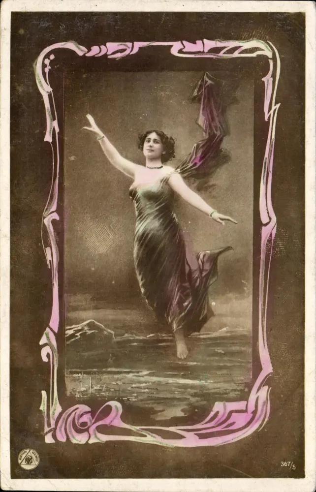 Tänzerin in fließender Robe — Theater-Szene — Oranotypie, n° 367/5 - Vorderseite