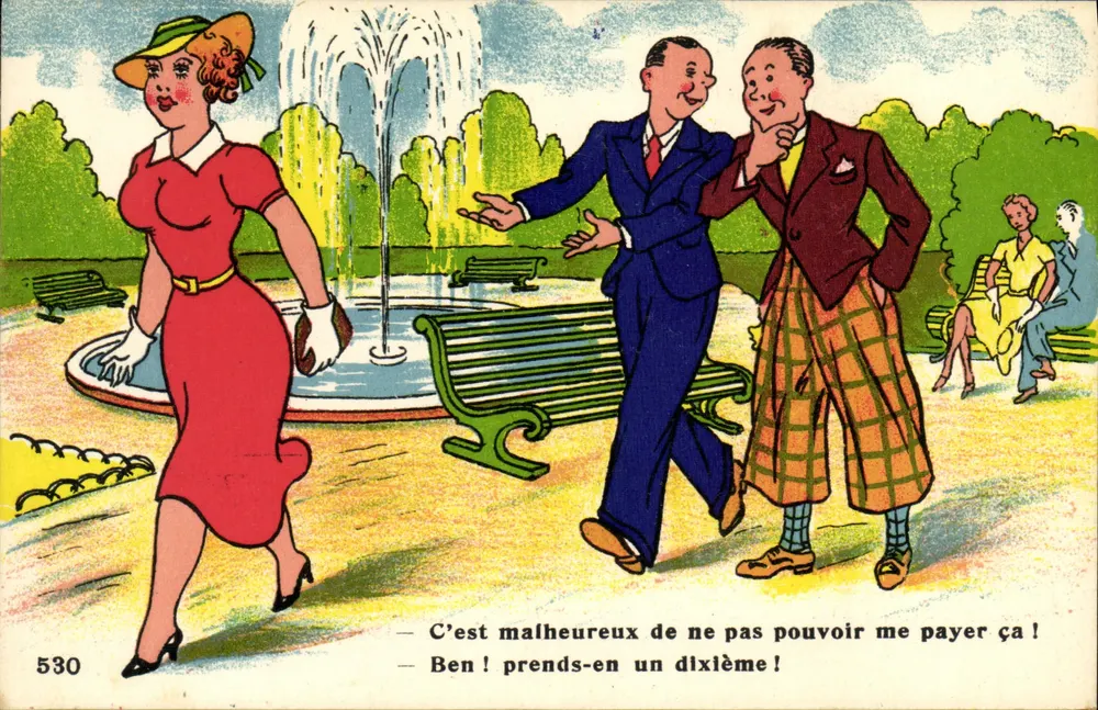 Cena de parque — dois homens e uma mulher — Edições GABY n°530 - Frente