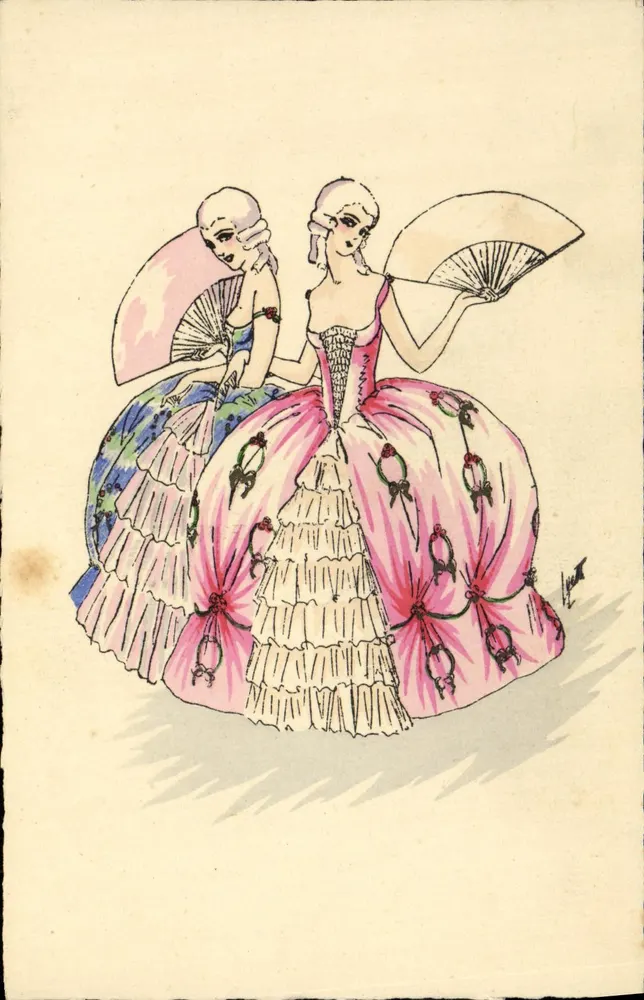 Zwei Damen in Hofkleidern — Verlag: Etablissements Artistiques Parisiens — Nr. 4298 - Vorderseite