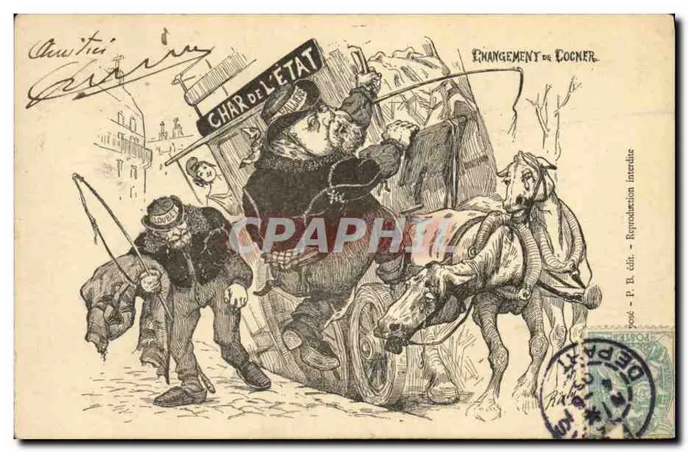Tausch von Cocner — Kutsche des Staates — Verlag P. B. - Vorderseite
