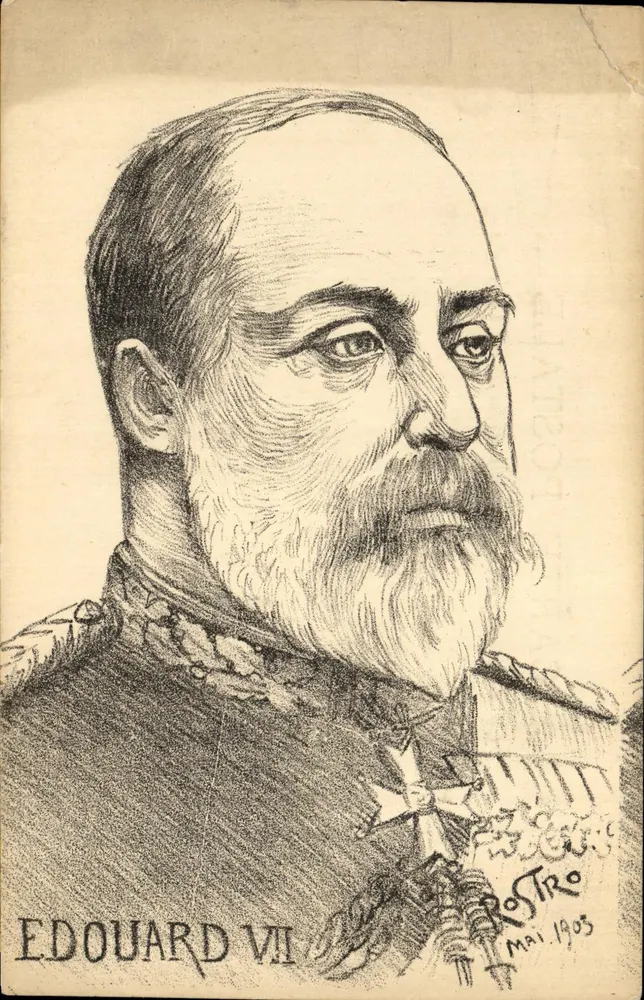 Edouard VII — retrato gravado — Postro, n° 1903 - Frente