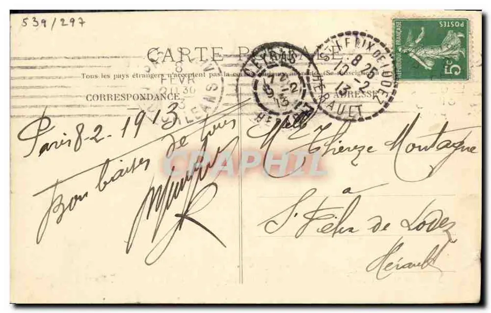 Abreise vom Élysée — 18. Februar 1913 — Homer - Rückseite