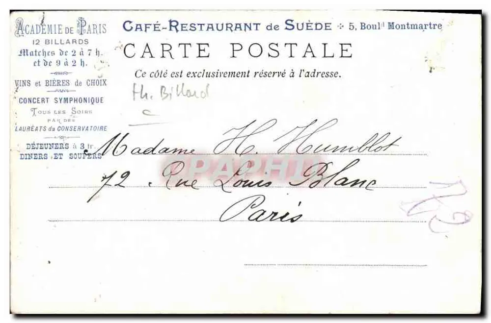 Der Clou — Traum der Weltausstellung 1900 in Paris — T. Bianec 1900 - Rückseite