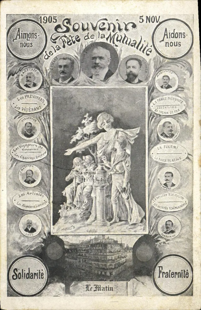 Erinnerung an das Fest der Mutualité — 5. NOV. 1905 — Le Matin - Vorderseite