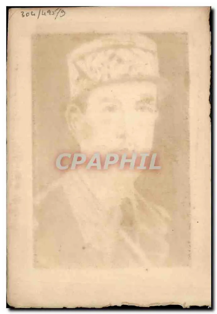 Retrato de Philippe Pétain — gravura assinada Blanche Yvan D'Ally — editor desconhecido - Verso