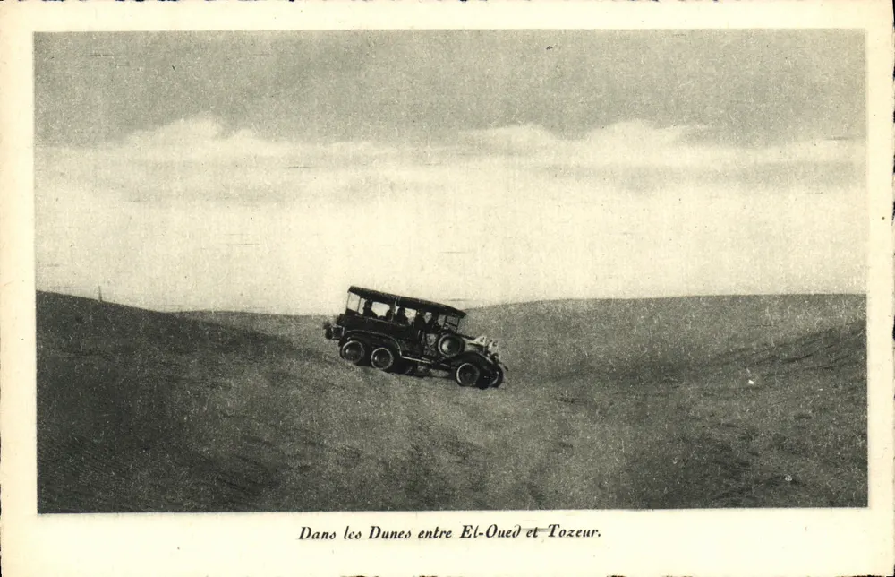 In den Dünen zwischen El-Oued und Tozeur — Speziell für die Hotels "Transatlantique" herausgegeben - Vorderseite