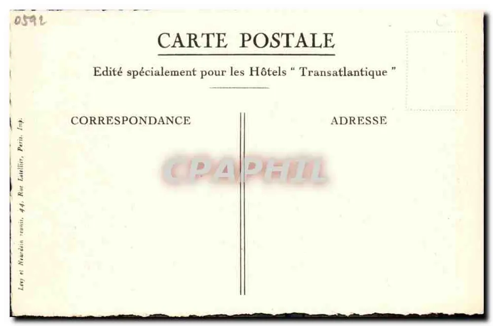 In den Dünen zwischen El-Oued und Tozeur — Speziell für die Hotels "Transatlantique" herausgegeben - Rückseite