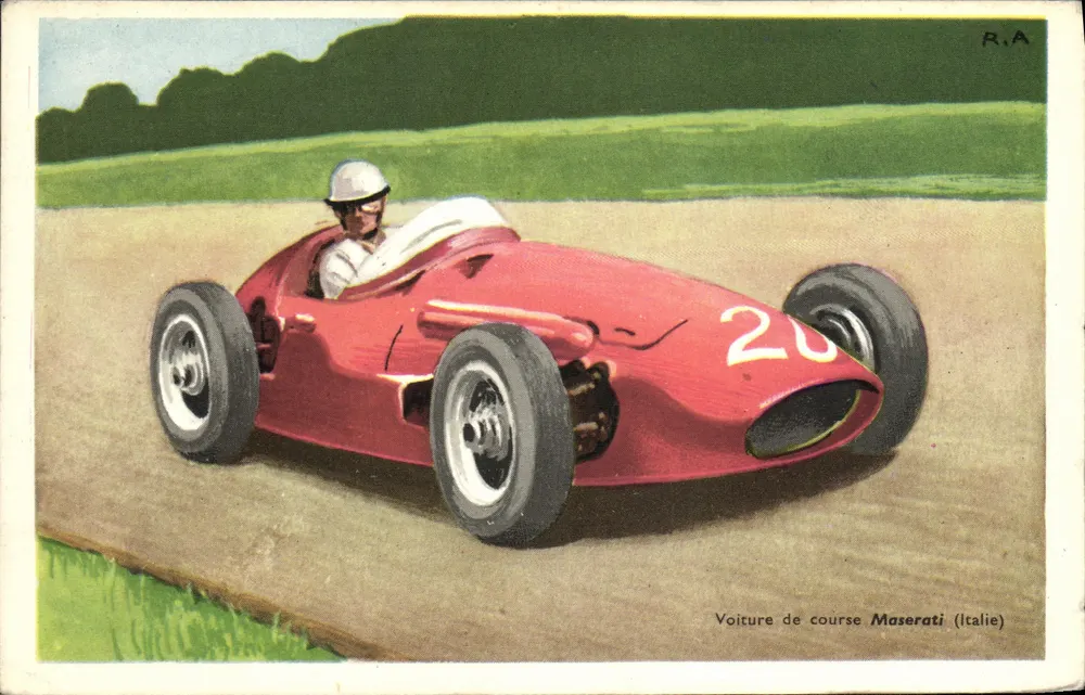 Rennwagen Maserati (Italien) — Illustration — R.A. - Vorderseite