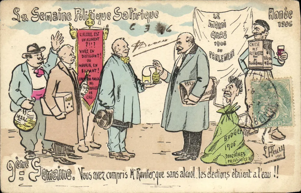 Mardi Gras 1906 — politische satirische Karikatur — La Semaine Politique Satirique, n° 346 - Vorderseite
