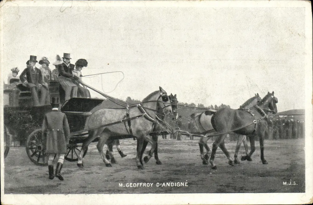Ritter und Pferdekutsche — M. Geoffroy d'Andigné — M.J.S. - Vorderseite