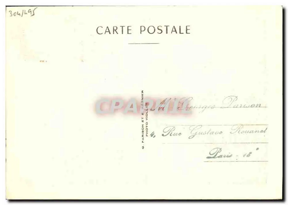 Sadi Carnot — Präsident der Republik 1837-1894 — G. Parison et E. Réonier, Paris - Rückseite