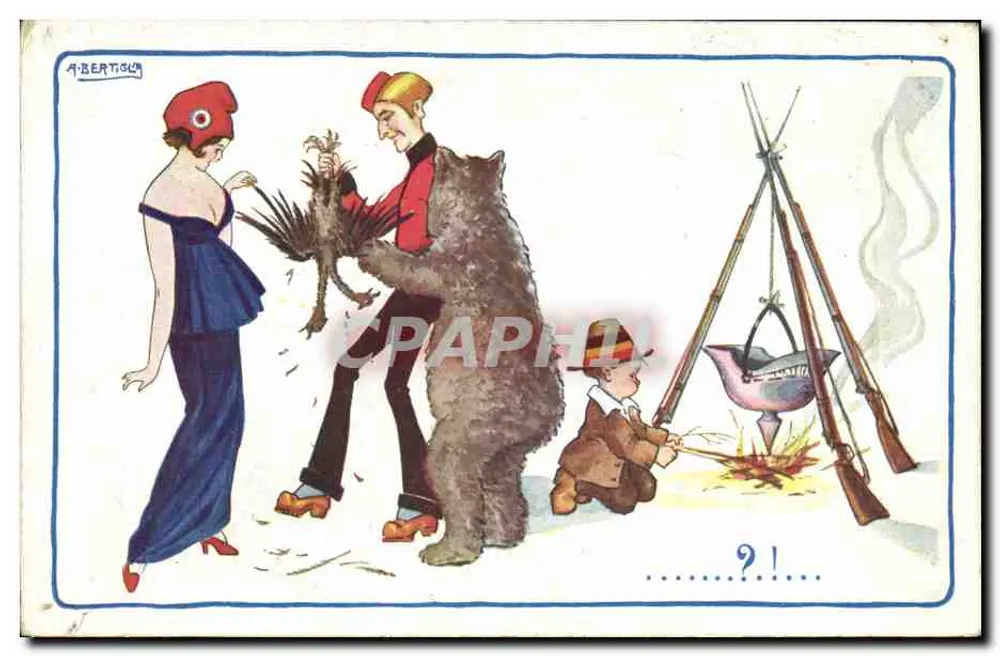 Humoristisches Motiv mit Bär — Verlag Albertis, Nr. 91 - Vorderseite