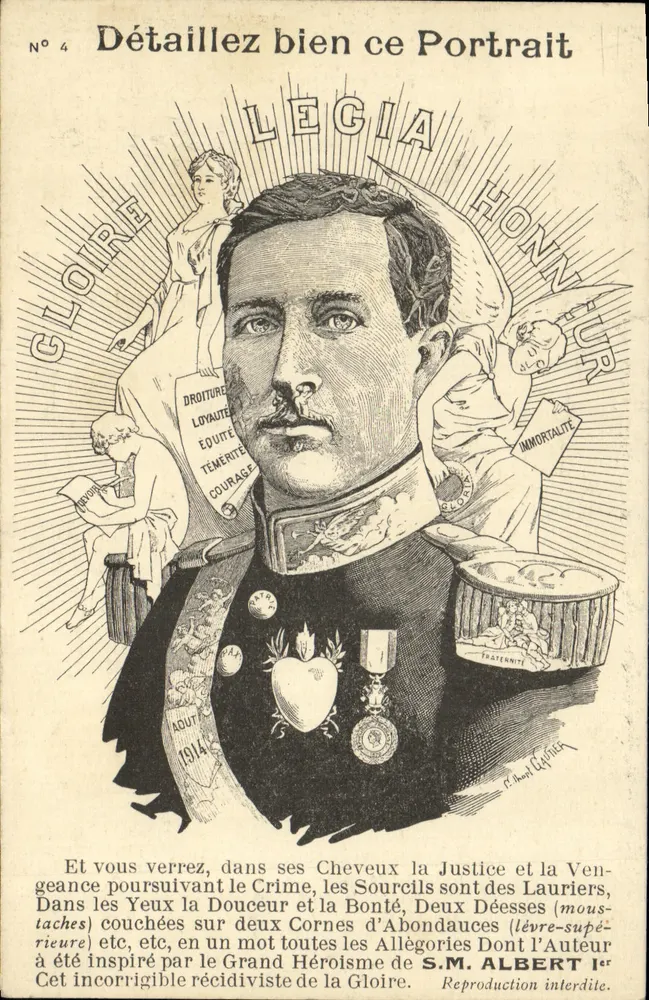Porträt Seiner Majestät Albert I. — Serie Nr. 4 — Verlag Albert I. - Vorderseite