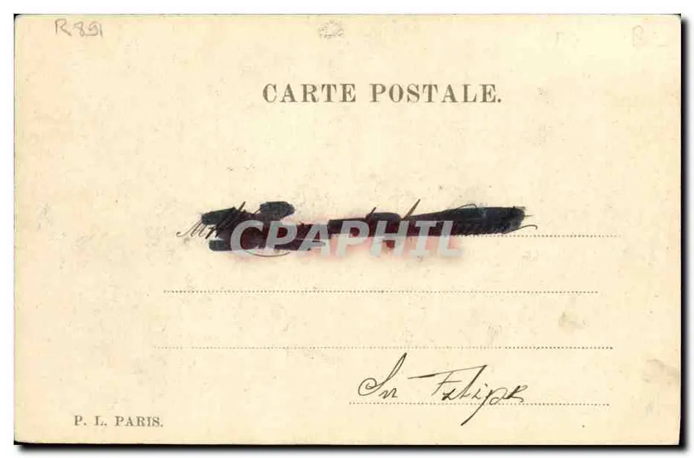 Karikatur-Porträt des Kaisers Leopold I. von Bayern — Zeichnung von Léon Béthune — Verlag P.L. Paris, Nr. R.831 - Rückseite