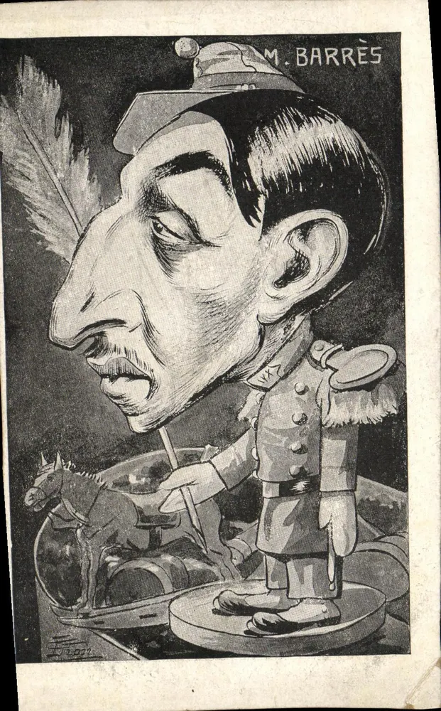 Karikatur von M. Barrès — Verlag nicht sichtbar — Seriennummer nicht sichtbar - Vorderseite