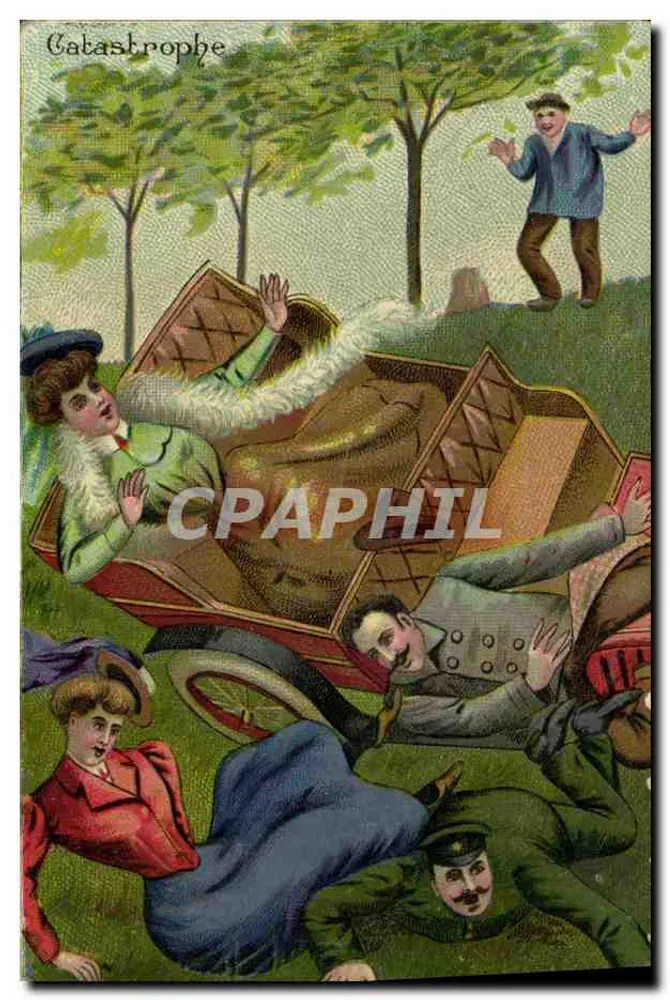 Catástrofe — acidente de carro — editor J.C. Paris - Frente