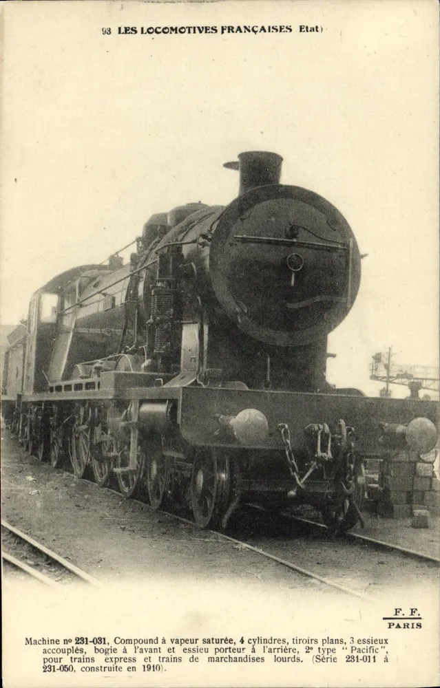 Locomotiva francesa n° 231-031 — Tipo Pacific — Série 231-011 a 231-050 — F.F. Paris - Frente