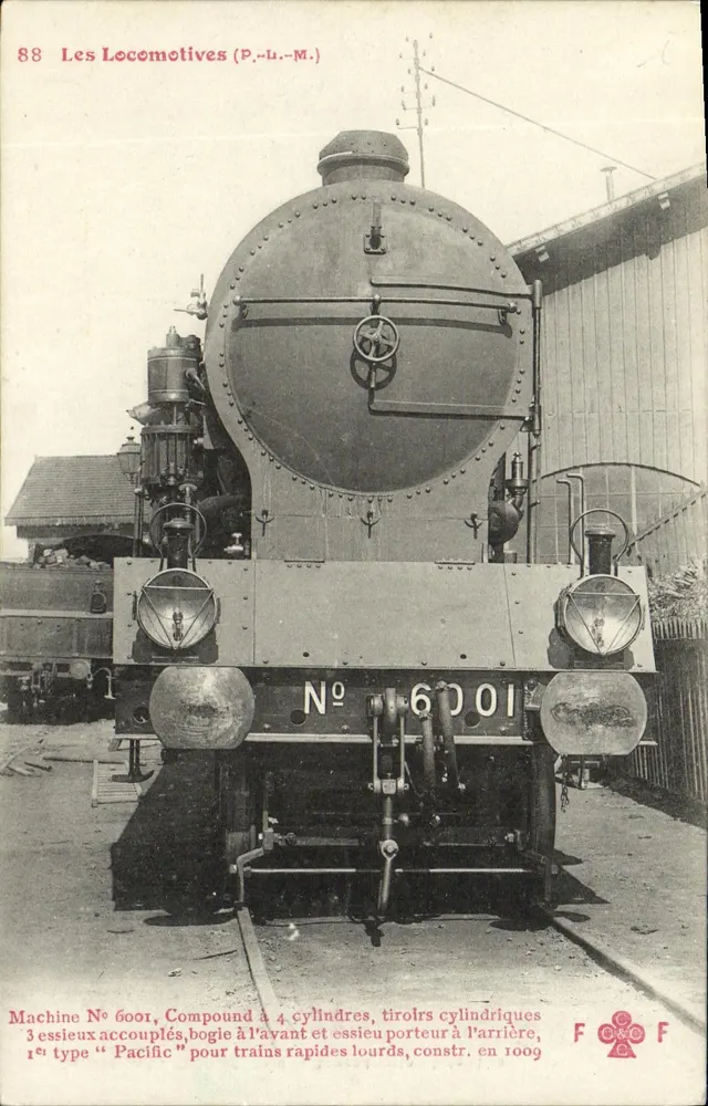 Locomotiva n° 6001 — P.L.M. — Coleção F. Fleury - Frente