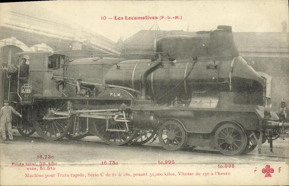 Dampflokomotive P.L.M. Serie C — Sammlung F. Fleury - Vorderseite