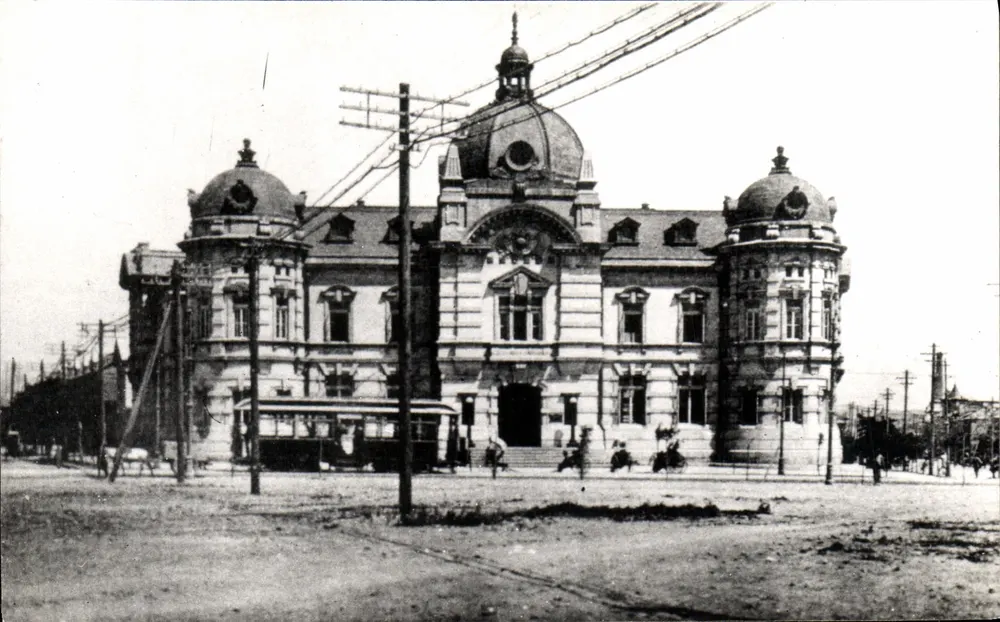 Bahnhof Shanghai — Blick auf das Hauptgebäude — unbekannter Verlag - Vorderseite