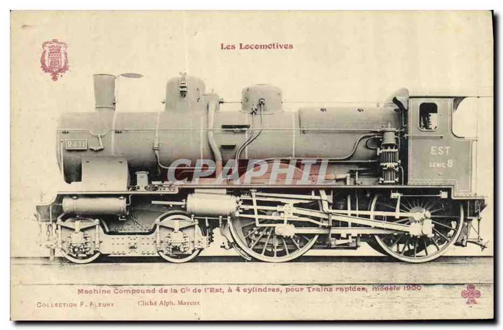 Dampflokomotive mit 4 Zylindern — Modell 1900 — Sammlung F. Fleury - Vorderseite