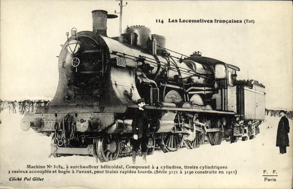 Locomotiva n° 3184 — Locomotivas francesas (Est) — F. F. Paris - Frente