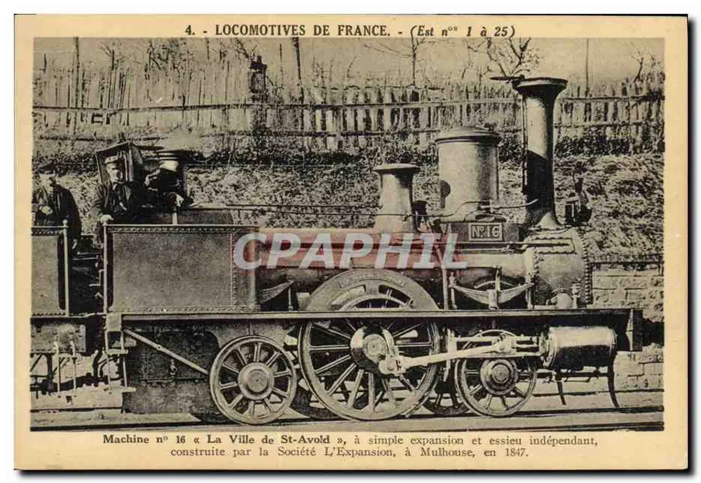Dampflokomotive n°16 « La Ville de St-Avold » — Gesellschaft L'Expansion, Mulhouse, 1847 — Ausgabe n°4 (Serie 1 bis 25) - Vorderseite