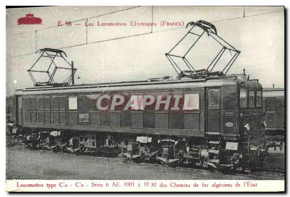 Locomotiva elétrica tipo Co-Co — Série 6 AE 1001 a 1030 — Chemins de fer algériens de l'État — n° E 98 - Frente