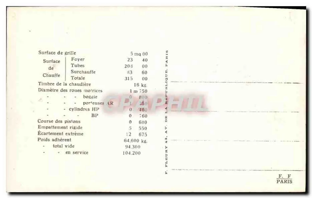 Lokomotywa n° 4601 — Typ 'Mountain' compound — Spółka HANOMAG - Rewers