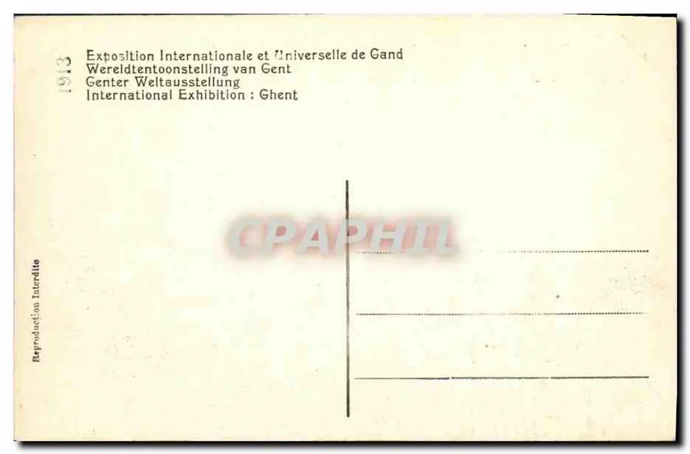 Pavillon und Caravelle des Chilinitsats — Internationale und Universelle Ausstellung von Gent 1913 - Rückseite