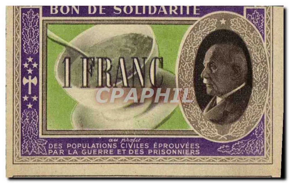 Valete de solidariedade — 1 franco — Cruz Vermelha Francesa, Socorro Nacional - Frente