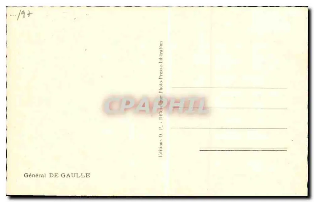 General de Gaulle — militärisches Portrait — Éditions O.P. - Diffusions Photo-Presse-Libération - Rückseite