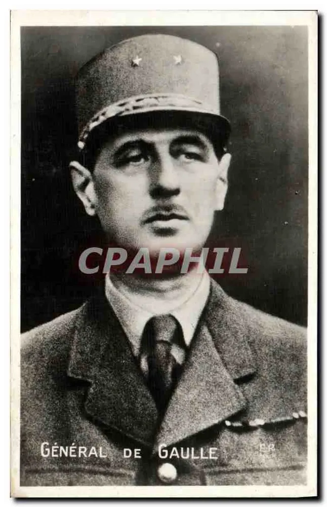 General de Gaulle — militärisches Portrait — Verlag E.R. - Vorderseite