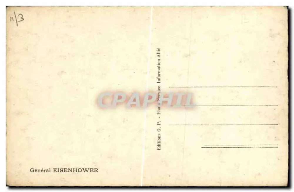 Geral Eisenhower — retrato oficial — Edições O.P. Allié - Verso