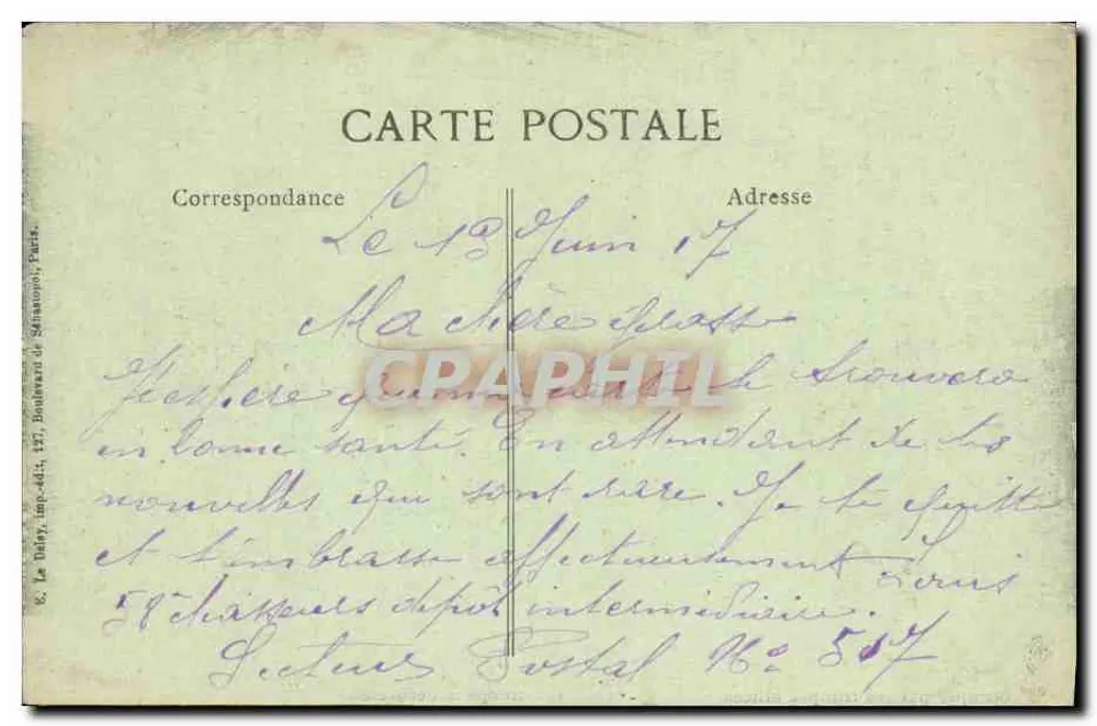 Thessaloniki — Tag des Königsgedenkfestes und der Ausnahmezustandsverkündung in Mazedonien — Straße Salamine, das Präfekturgebäude mit dekorativen Elementen und von alliierten Truppen besetzt — Verlag Visé, Paris, Nr. 1539 - Rückseite