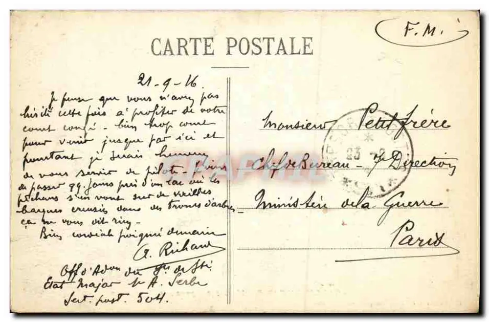Thessaloniki — Kloster nahe den Mauern — Malinvaux, Gr.-Imp., Limoges-Lyon - Rückseite