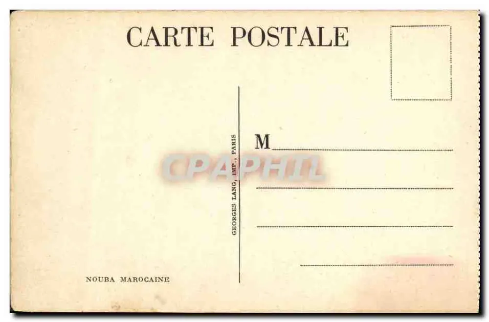 Marcha de tambores indígenas — soldados em uniforme colonial — Georges Lang, Paris - Verso