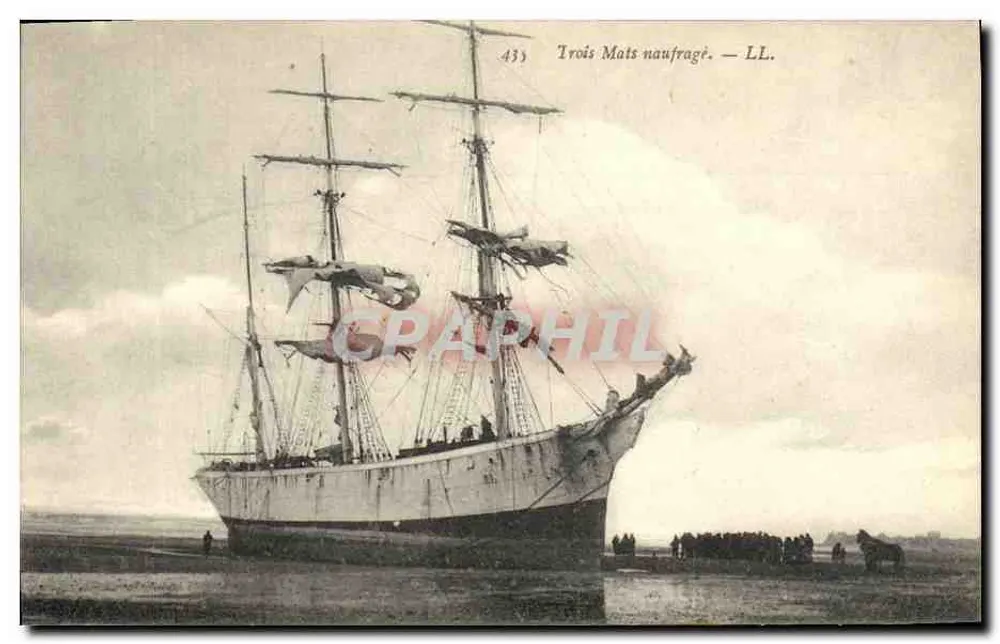 Três-mastros naufragado — LL. — n° 433 - Frente