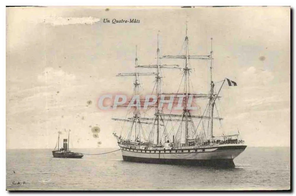 Um Quatro-Mâts — navio a vela — C. A. B. - Frente