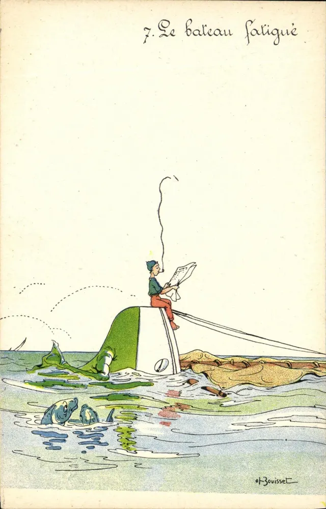 O navio cansado — 7ª ilustração da série — H. Panneel, Paris - Frente