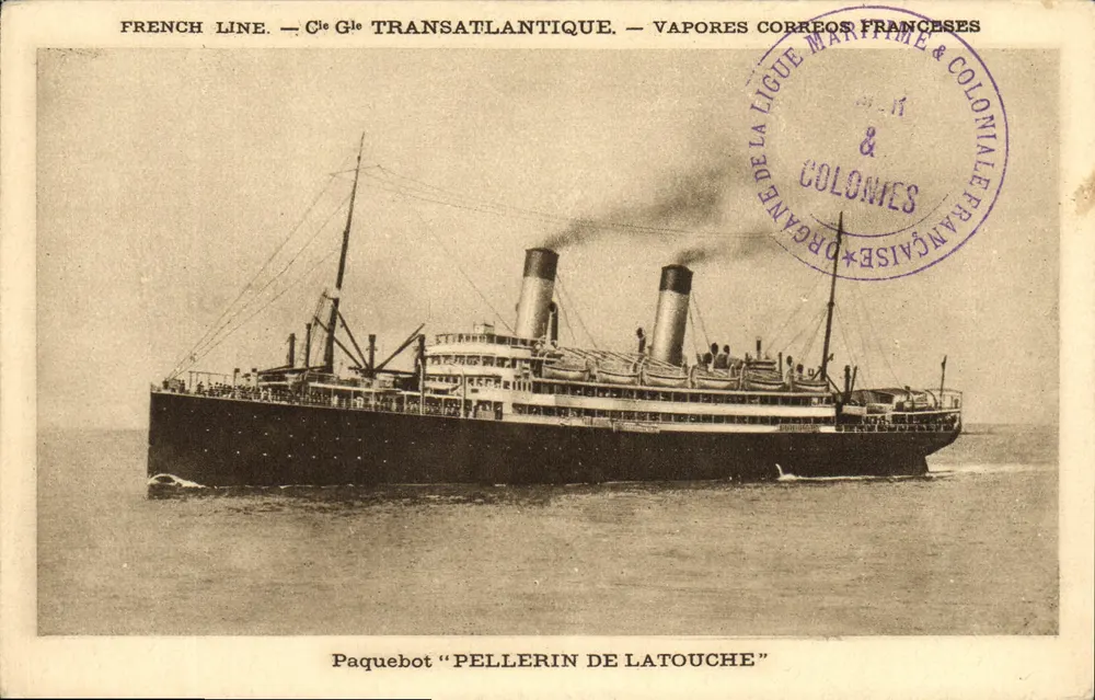 Dampfer "Pellerin de Latouche" — French Line, transatlantisch — Verleger Lary und Nardin, Paris - Vorderseite