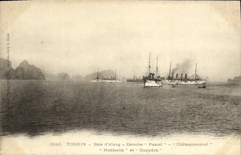 Tonkin - Bucht von Along - Flottille "Pascal" - "Châteaurenaut" "Montcalm" und "Gueydon" - Vorderseite