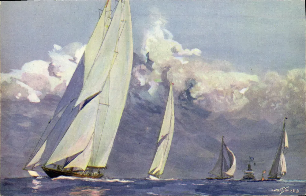Yates a vela em corrida — Desenho de A. Sebille — Comitê Nacional da Criança, Paris - Frente