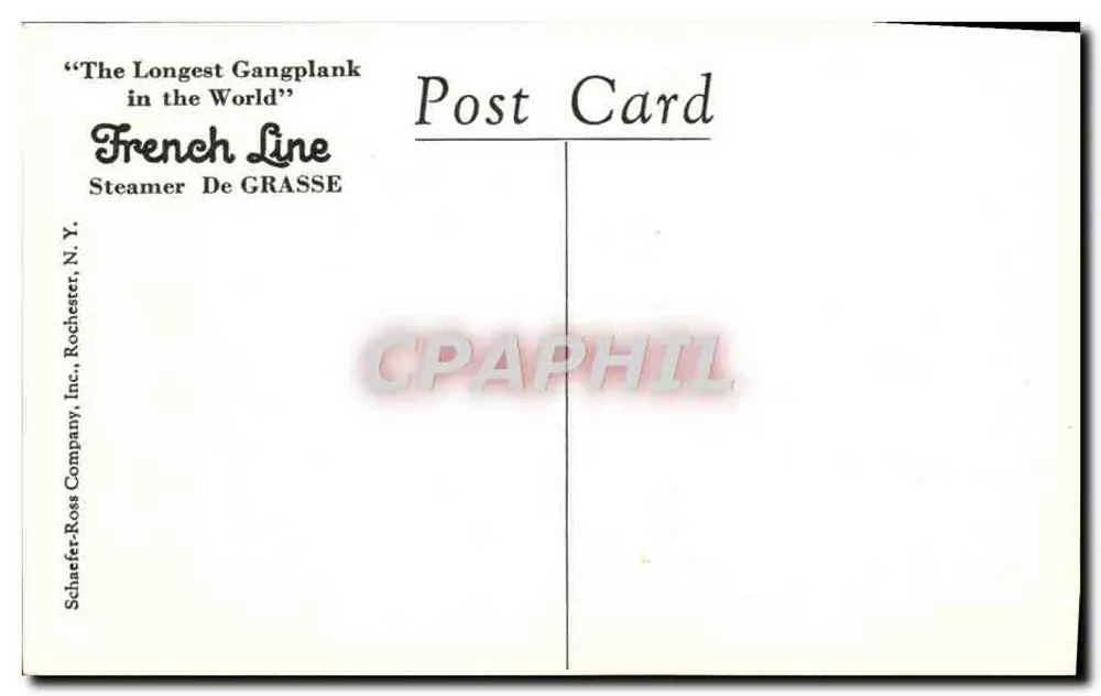S.S. De Grasse — Der Rauchsaal — French Line - Rückseite