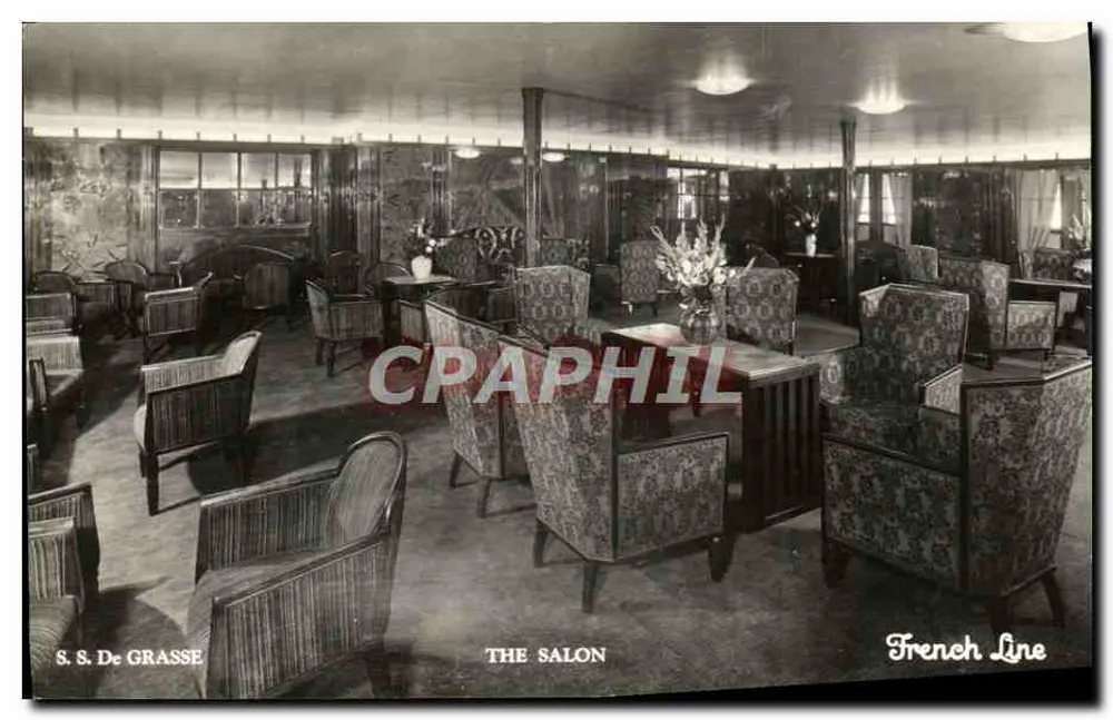 S.S. De Grasse — Der Salon — French Line - Vorderseite